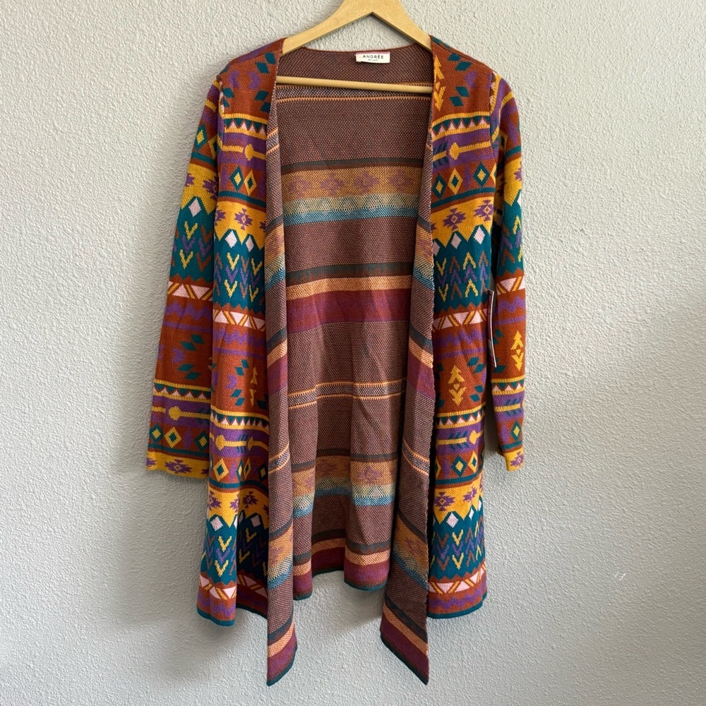 Andrew by Unit Open Cardigan Southwest Size Medium NWT